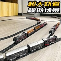 New Product#[High Quality Material]Electric Toy Train Track Car Steam Retro Simulation High-Speed Rail Locomotive Model for Boys Children3-6Years Old91mj