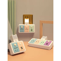 New Product#Household Wireless Converter Multi-Functional Socket Small Night LampUSBOffice Power Strip One-to-Many Conversion Plug Power Strip2wu