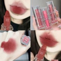 New Product#Ka Bubble Weini Space Mud Lipstick Transparent Acrylic Low Saturation Student Plain Face White Soft Mist Nude Matte Mouth4wu