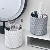 New Product#Rotating Cosmetic Brush Storage Container Lipstick Eye Shadow Cosmetics Storage Box Dustproof Powder Brush Dressing Table Storage Rack4wu