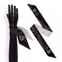New Product#Wang Ziwen Same Style Twelve Constellations Small Long Silk Scarf for Women Black and White Double-Sided Hairband Wrist Tie Bag Ribbon Neck Scarf1mj