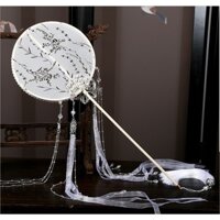 New (Sẵn) - Quạt tròn cổ trang tua rua - Mẫu 1