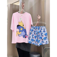 [NEW] SET ÁO PHÔNG QUẦN SHORT CARTOON DISNEY GẤU POOH VÀ LỪA EEYORE 🆕