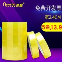 New Star Wide Băng trong suốt rộng lớn 2,4cm Sinh viên Tongming nhỏ mạnh mẽ Trung bình kinh doanh làm việc sinh viên đặc biệt bao bì giấy dính độ nhớt cao băng trong suốt dải hẹp dải
