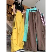 New Straight Pants Men's and Women's Dopamine American Three Color Overalls Pocket Hot Hot Girl2024Hip Hop J0OF