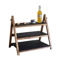 New Three-Layer Buffet Rack Cake Dessert Sushi Stone Plate Acacia Wood Dining Rack Storage Rack Hotel Display Rack KZWT