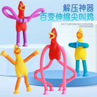 New versatile telescopic screaming chicken stretching shrink tube screaming chicken shrinking tube screaming chicken pinching music decompression toy