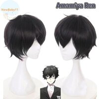 Newbaby Game Persona 5 Amamiya Ren Cosplay Tóc Giả 30cm Tóc Đen Chịu Nhiệt Tổng Hợp Tóc Giả Halloween Vai Đạo Cụ VN
