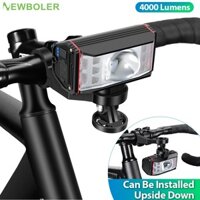 Newboler 4000 Lumens Đèn xe đạp nổi bật USB có thể sạc lại 5200mAh Đèn Flash phía trước chống nước Nâng đèn cảnh báo Đèn pha cho xe đạp Đi xe đạp ban đêm Phụ kiện xe đạp