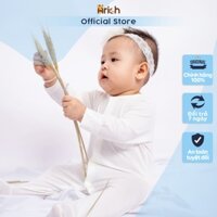 Newborn- 6 tháng, Body dài liền thân có tất vải sợi tre Arich