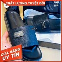 💥NEW💥Dép da cao cấp, dép quai ngang nam nữ màu đen đế chống trượt quai da "có bán sỉ". Mua ngay