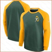 Newest NFL Áo Thun Thể Thao Tay Dài Màu Xanh Lá Lá Vàng Lá Cây Phong Cách Raglan Cho Người Hâm Mộ