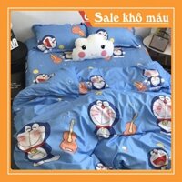 NEW[HOT[Full set Bộ Ga Giường Chần Bông DOREMON Xanh 5 món Cực Sang Cotton M6*2M-M8*2M[CON HANG]...