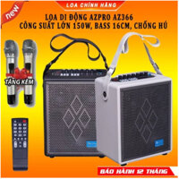 [NEW]Loa Bluetooth AZPro AZ 366 Di Động Nhỏ Gọn, Loa Karaoke, Công Suất 150W, Bass 16cm Mạnh Mẽ, Tiện Lợi, Vỏ Gỗ Bọc Da