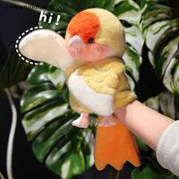 Newwellknowncool Kawaii Cockatiel Budgerigar Monk Parakeet Tay Con Rối Chim Mềm Đồ Chơi Nhồi Bông Búp Bê Vẹt Cosplay Sang Trọng Búp Bê Giáo Dục Đồ Chơi Cho Bé WWE
