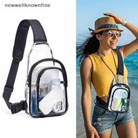Newwellknownfine Túi đeo vai PVC hai lớp trong suốt Túi đeo chéo chống thấm nước WEE