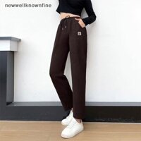 Newwellknownfine Xuân Thu Mới Cao Cấp Chân Thẳng Giảm Béo Thường Ngày Quần Dành Cho Nữ Thời Trang Mẹ Attire Harem Quần WEE