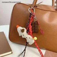 Newwellknownstar Sáng Tạo Hoạt Hình Chó Con Sang Trọng Móc Khóa Thời Trang Dây Bện Móc Khóa Túi Mặt Dây Chuyền Túi Treo Trang Trí Cặp Đôi Chìa Khóa QWE