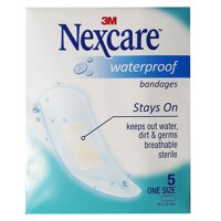 Nexcare Băng Keo Cá Nhân Nexcare Waterproof Bandages Stays On Chống Thấm Nước 5 Miếng