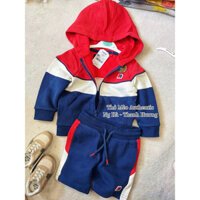 [Next Authentic] Bộ nỉ bông quần đùi áo dài tay Bé tr