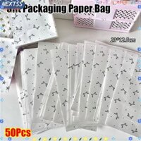 Nextss 50 Chiếc Túi Giấy Dập Nóng, Túi Gói Giấy Nơ Bạc, Túi Bao Bì Quà Tặng Giấy Kraft Đơn Giản