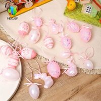 Nexusf 30 Chiếc Thỏ Gà Con Trang Trí Trứng, Mặt Dây Treo Trứng Phục Sinh Bằng Nhựa, Sáng Tạo Nhiều Màu Sắc Đồ Trang Trí DIY Mô Phỏng Mặt Dây Chuyền Trứng Quà Tặng Trẻ Em