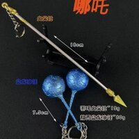 Nezha cùng kiểu dáng Ao Bing Panlong Búa băng Nezha đầu lửa giáo đồ chơi mô hình kim loại ngoại vi phim móc khóa hợp kim [ews]