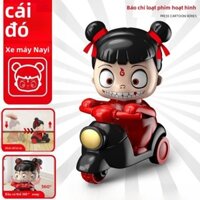 Nezha ép đồ chơi ô tô hoạt hình xoay 360 độ