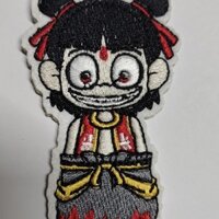 Nezha Miếng Dán Thời Trang Hoạt Hình Dễ Thương Họa Tiết Lớn Vải Miếng Dán Thêu Quần Áo Trang Trí Sửa Chữa Lỗ Tự Làm Dán #T250316#