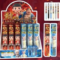 Nezha Mù Hộp Bút Quà Tặng Năm Mới Nezha Aobing Bút Giữa Giá Rẻ Học Sinh Tiểu Học Bút Bi Đen Aoguang Hàng Hóa20250401
