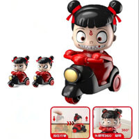 Nezha Press Xe Máy Đồ Chơi Ô Tô Không Pin Đầu Đi Bộ Xoay 360 Kéo Lại