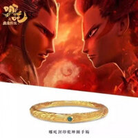 Nezha 'S Demon Boy Haiqiankun Nhẫn Vòng Tay Nam Nữ Cặp Đôi Mạ Vàng S Sterling Bạc Vòng Tay Trang Sức Retro