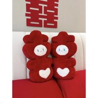Nf Hàng Hóa Xiaohongshu Đám Cưới Báo Chí Giường Búp Bê Lời Hạnh Phúc Phòng Cưới Cặp Búp Bê Giường Cưới Quà Tặng Trang Trí nf