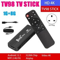 (NFPE) TV98 TV STICK 1G+8G Android12.1 2.4G 5G WiFi Android Smart TV BOX 4K 60Fps Set Top Box