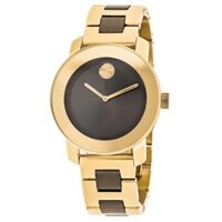 ??ng H? Movado N? 3600338 Bold Grey Sunray Dial Yellow Gold