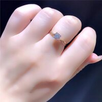 ✿Nga 18k hoa hồng vàng nhẫn kim cương nữ 14k vàng tím zircon nhẫn nhẫn cưới ánh sáng thời trang sang trọng nhẫn phong cá