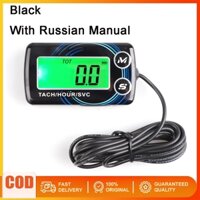 (Nga) Máy đo kỹ thuật số chống nước Động cơ Tach Hour Meter Máy đo tốc độ RPM Động cơ Màn hình LCD cho xe máy Thuyền ô tô