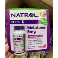 ngậm ngủ natrol melatonin sleep hộp 250 viên ngậm ngủ vĩ 250v melatonin vĩ của mỹ