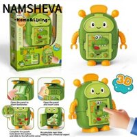 Ngân hàng tiết kiệm NAMSHEVA, Hộp đựng tiền tiết kiệm bằng nhựa đa năng, Đồ chơi quà tặng trẻ em an toàn Mini đơn giản thú vị