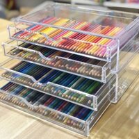 Ngăn kéo bút giữ hộp lưu trữ Bảng trang trí công suất lớn dễ thương lưu trữ hộp bút trong suốt