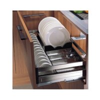 Ngăn kéo chén đĩa Inox hộp 304, ray giảm chấn EDEL cao cấp 600/700/800/900mm