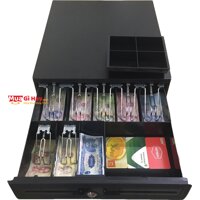 Ngăn kéo đựng tiền két thu ngân cỡ size to A4042 cho siêu thị tạp hóa tự động mở khi in bill cao cấp
