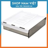 Ngăn Kéo Dưới Bàn Làm Việc Trong Suốt - Hộp Nhựa Để Đồ Dán Dưới Bàn Kèm Miếng Dán - Lớn Đen