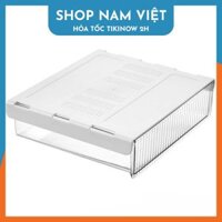 Ngăn Kéo Dưới Bàn Làm Việc Trong Suốt - Hộp Nhựa Để Đồ Dán Dưới Bàn Kèm Miếng Dán - Vừa Trắng