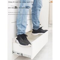 Ngăn kéo ray dẫn hướng trượt ray trượt tủ thép không gỉ đệm giảm chấn ba phần phần cứng ray dẫn hướ