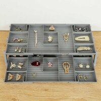 Ngăn Kéo Tổ Chức Khay Dung Tích Lớn Có Thể Gập Lại Nhà Bếp Khay Bảo Quản Cho Dao Kéo Mỹ Phẩm Trang Sức