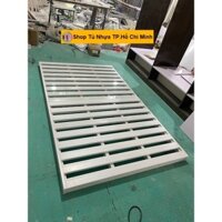 [Ngang 1m2 x Dài 2m] Giường Ngủ Pallet Nhựa Gấp Gọn Kích thước Cao 7cm Màu Trắng (Kín Chân) GNPL008
