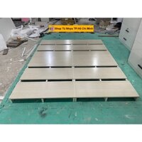 [Ngang 1m6 x Dài 2m] Giường Ngủ Pallet Nhựa Gấp Gọn Kích Thước Cao 8,5cm Chân Trắng Nan Màu Sồi PL010