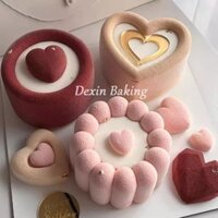 Ngày Lễ Tình Nhân 6 Mảnh Rãnh Bánh Tình Yêu Khuôn 8 Mảnh Đào Trái Tim Pháp Mousse Khuôn Socola Trang Trí Dụng Cụ Nướng Bánh