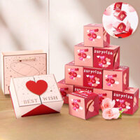 Ngày Lễ Tình Nhân Có Thể Gập Lại Hộp Bất Ngờ Sáng Tạo Lãng Mạn Phóng Sinh Nhật Gói Màu Đỏ Cho Bạn Gái